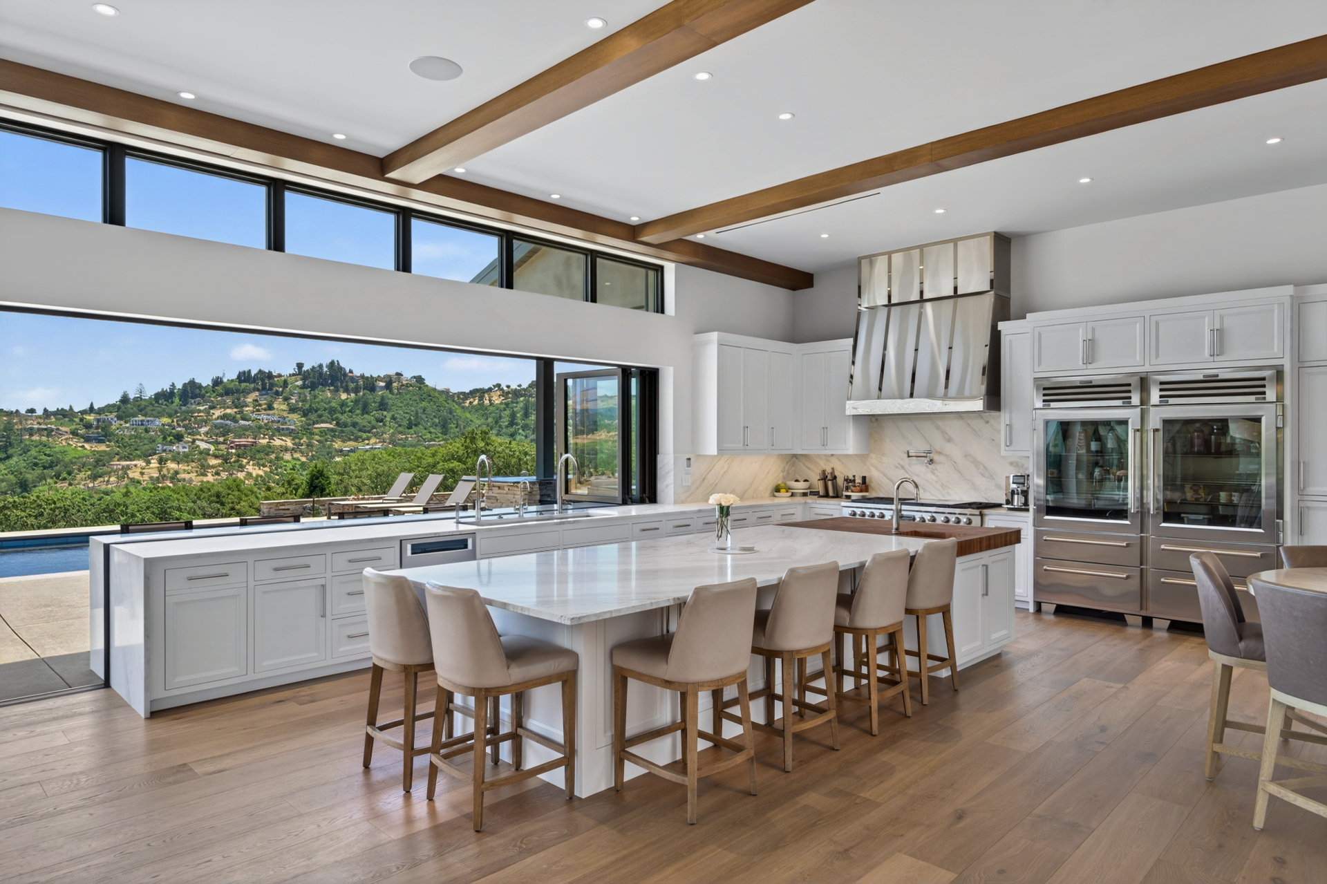 Quietwater Ridge open kitchen with hillside view