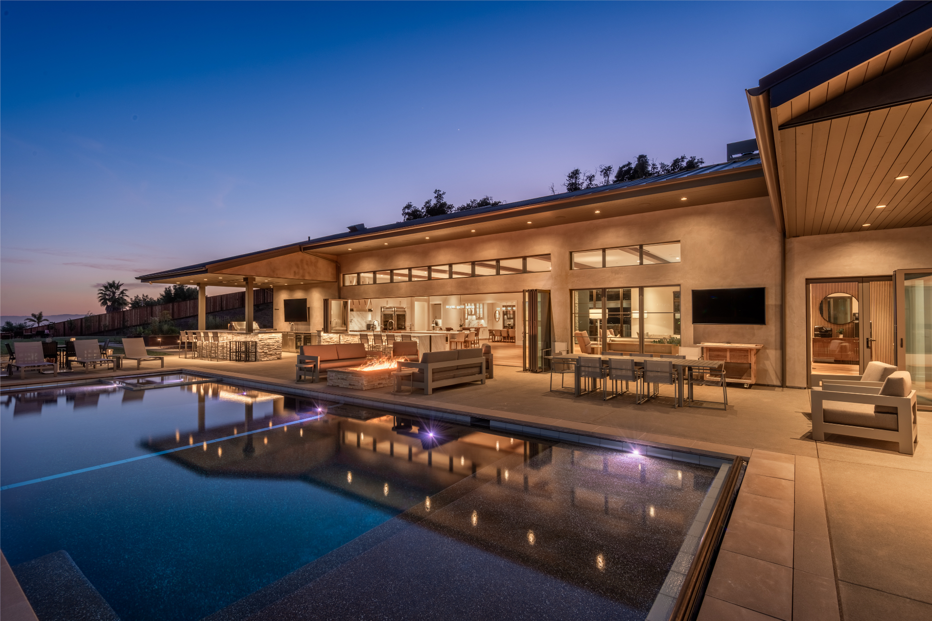 Quietwater Ridge poolside pavilion at dusk